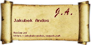 Jakubek Andos névjegykártya